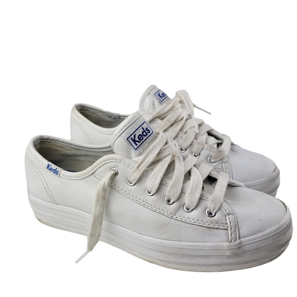 keds white leather platform